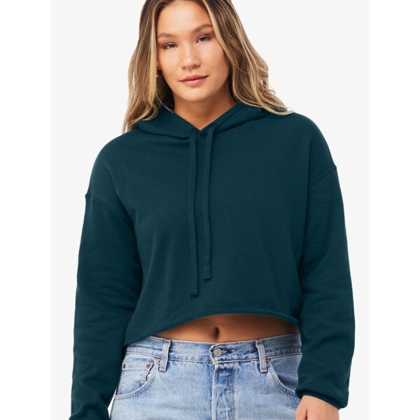 Blank Women's Cropped Fleece Hoodie Thumbnail